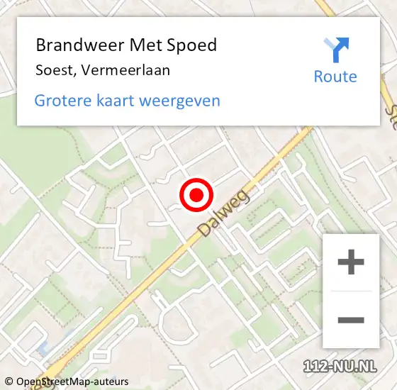 Locatie op kaart van de 112 melding: Brandweer Met Spoed Naar Soest, Vermeerlaan op 2 januari 2019 02:14