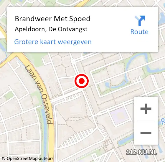 Locatie op kaart van de 112 melding: Brandweer Met Spoed Naar Apeldoorn, De Ontvangst op 8 februari 2019 10:33