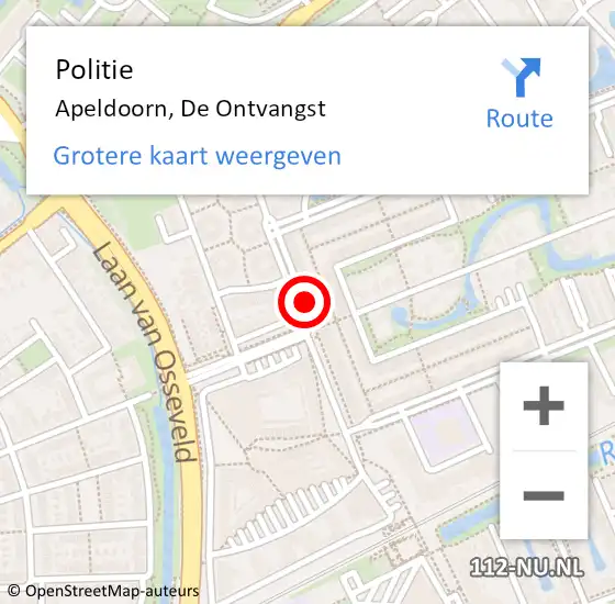 Locatie op kaart van de 112 melding: Politie Apeldoorn, De Ontvangst op 23 mei 2019 18:45