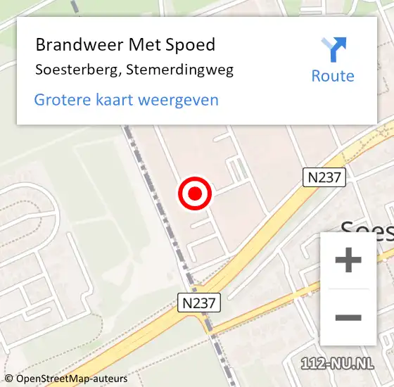 Locatie op kaart van de 112 melding: Brandweer Met Spoed Naar Soesterberg, Stemerdingweg op 27 september 2019 18:20