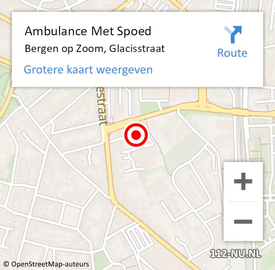 Locatie op kaart van de 112 melding: Ambulance Met Spoed Naar Bergen op Zoom, Glacisstraat op 9 december 2019 14:41