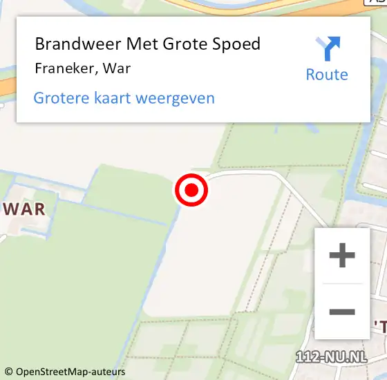 Locatie op kaart van de 112 melding: Brandweer Met Grote Spoed Naar Franeker, War op 6 januari 2020 16:38
