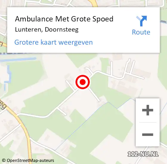 Locatie op kaart van de 112 melding: Ambulance Met Grote Spoed Naar Lunteren, Doornsteeg op 4 mei 2020 16:21