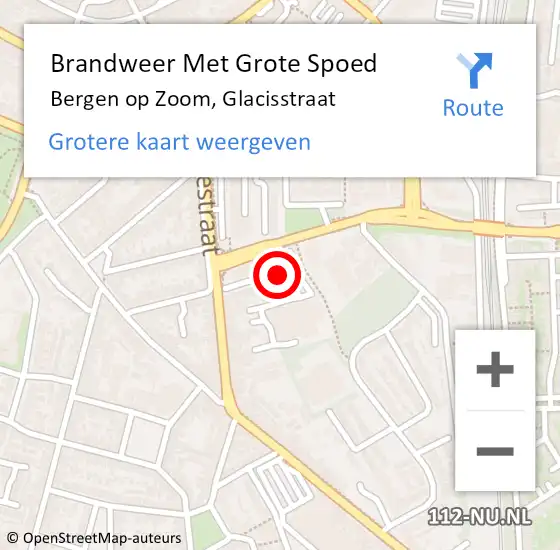Locatie op kaart van de 112 melding: Brandweer Met Grote Spoed Naar Bergen op Zoom, Glacisstraat op 22 oktober 2020 17:37
