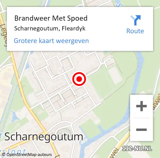 Locatie op kaart van de 112 melding: Brandweer Met Spoed Naar Scharnegoutum, Fleardyk op 11 maart 2021 11:33
