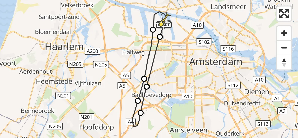 Traumahelikopter Naar Amsterdam Heliport Februari