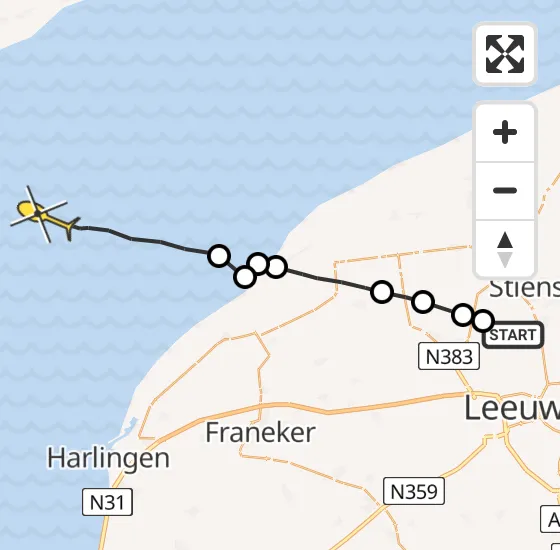Vlucht Ambulancehelikopter PH-OOP van Vliegbasis Leeuwarden naar Formerum op donderdag 2 mei 2024 1:32