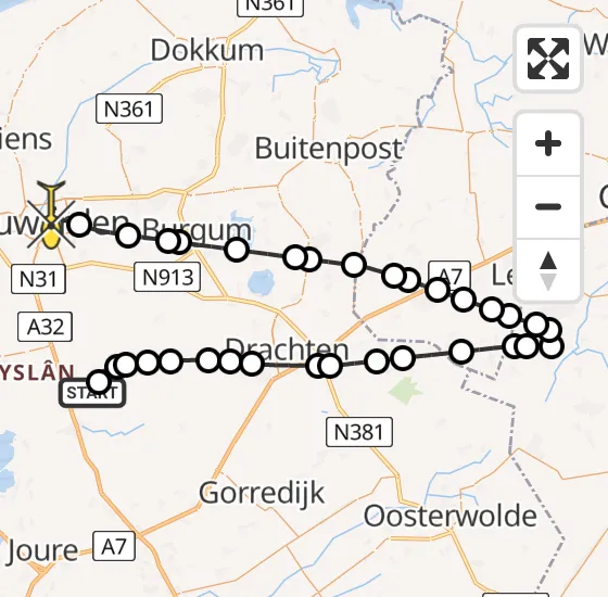 Vlucht Traumahelikopter PH-DOC van Nes naar Leeuwarden op donderdag 2 mei 2024 18:51