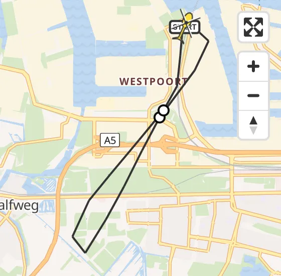 Vlucht Traumahelikopter PH-TTR van Amsterdam Heliport naar Amsterdam Heliport op maandag 6 mei 2024 9:14