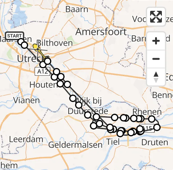 Vlucht Politiehelikopter PH-PXE van Maarssen naar Utrecht op dinsdag 7 mei 2024 8:55