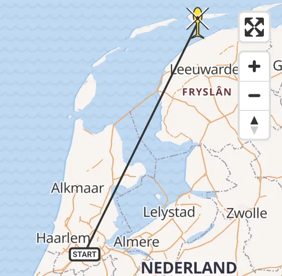 Vlucht Politiehelikopter PH-PXX van Schiphol naar Ballum op woensdag 8 mei 2024 13:26