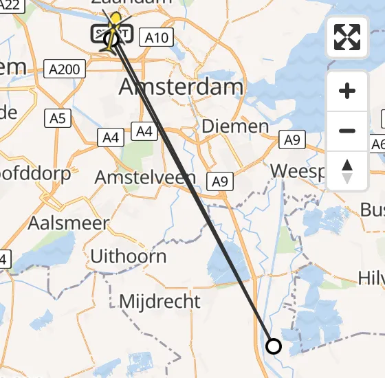 Vlucht Traumahelikopter PH-TTR van Amsterdam Heliport naar Amsterdam Heliport op woensdag 8 mei 2024 20:22