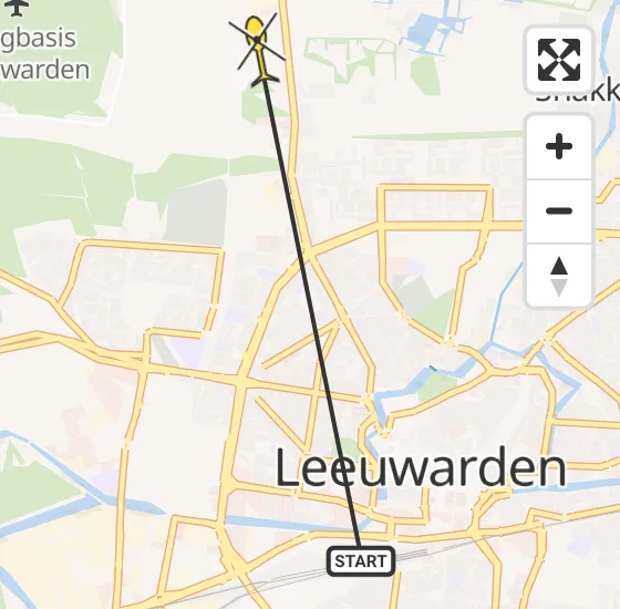 Vlucht Ambulancehelikopter PH-OOP van Leeuwarden naar Vliegbasis Leeuwarden op donderdag 9 mei 2024 19:03