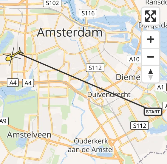 Vlucht Politiehelikopter PH-PXE van Amsterdam naar Amsterdam op donderdag 9 mei 2024 19:06