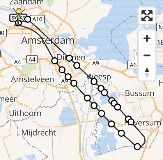 Vlucht Traumahelikopter PH-TTR van Amsterdam Heliport naar Amsterdam Heliport op donderdag 9 mei 2024 19:39