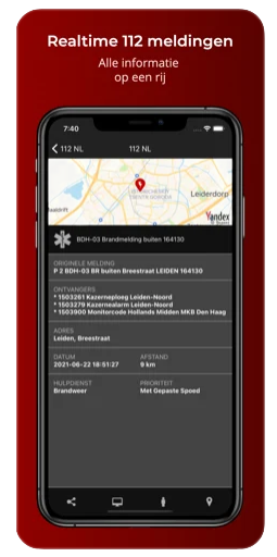 112-Nederland Android iOS app screenshot