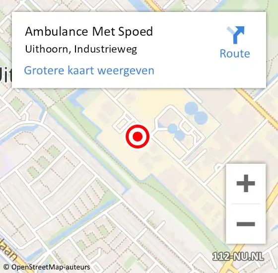 Locatie op kaart van de 112 melding: Ambulance Met Spoed Naar Uithoorn, Industrieweg op 6 juni 2021 18:48