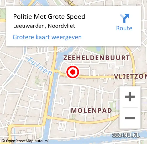 Locatie op kaart van de 112 melding: Politie Met Grote Spoed Naar Leeuwarden, Noordvliet op 6 juni 2021 19:02