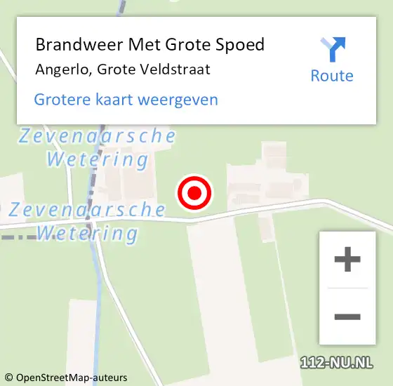 Locatie op kaart van de 112 melding: Brandweer Met Grote Spoed Naar Angerlo, Grote Veldstraat op 6 juni 2021 19:06