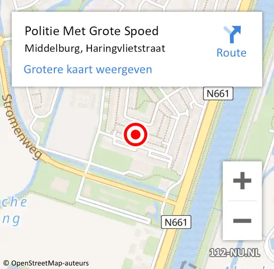 Locatie op kaart van de 112 melding: Politie Met Grote Spoed Naar Middelburg, Haringvlietstraat op 6 juni 2021 19:14