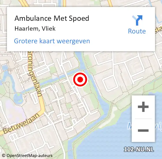 Locatie op kaart van de 112 melding: Ambulance Met Spoed Naar Haarlem, Vliek op 6 juni 2021 19:19