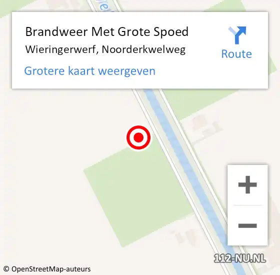 Locatie op kaart van de 112 melding: Brandweer Met Grote Spoed Naar Wieringerwerf, Noorderkwelweg op 6 juni 2021 19:38