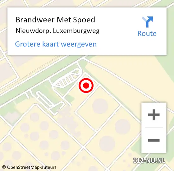 Locatie op kaart van de 112 melding: Brandweer Met Spoed Naar Nieuwdorp, Luxemburgweg op 6 juni 2021 20:34