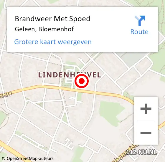 Locatie op kaart van de 112 melding: Brandweer Met Spoed Naar Geleen, Bloemenhof op 6 juni 2021 20:36