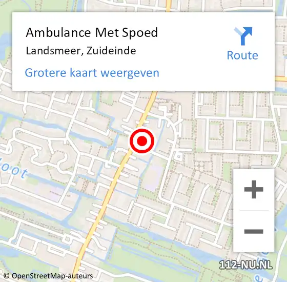 Locatie op kaart van de 112 melding: Ambulance Met Spoed Naar Landsmeer, Zuideinde op 6 juni 2021 20:38