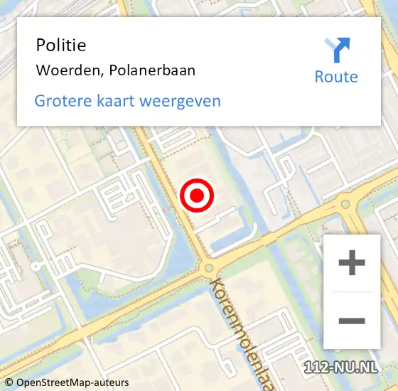 Locatie op kaart van de 112 melding: Politie Woerden, Polanerbaan op 6 juni 2021 20:52