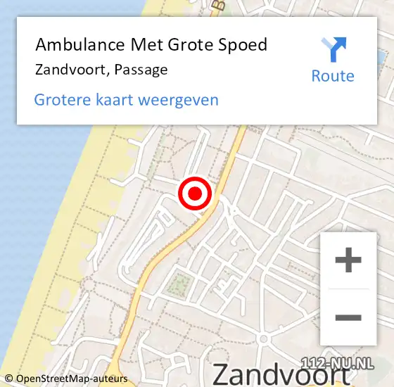 Locatie op kaart van de 112 melding: Ambulance Met Grote Spoed Naar Zandvoort, Passage op 6 juni 2021 22:06