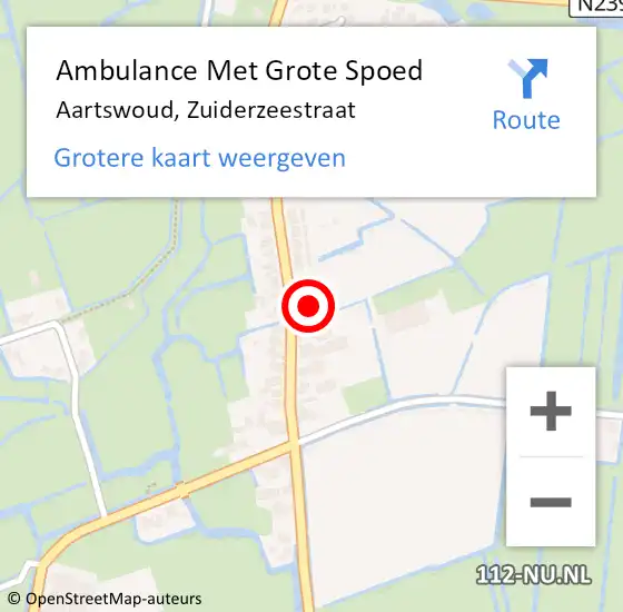 Locatie op kaart van de 112 melding: Ambulance Met Grote Spoed Naar Aartswoud, Zuiderzeestraat op 12 juni 2014 14:43