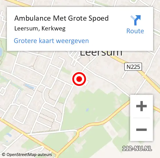 Locatie op kaart van de 112 melding: Ambulance Met Grote Spoed Naar Leersum, Kerkweg op 6 juni 2021 22:17