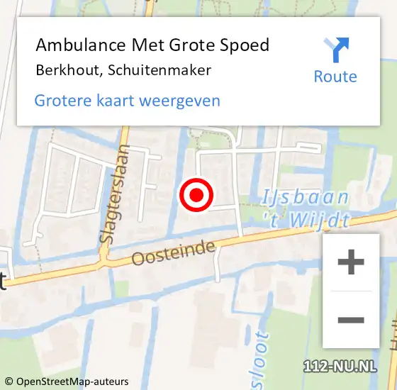 Locatie op kaart van de 112 melding: Ambulance Met Grote Spoed Naar Berkhout, Schuitenmaker op 6 juni 2021 22:44