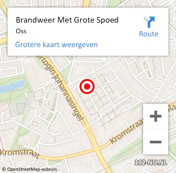 Locatie op kaart van de 112 melding: Brandweer Met Grote Spoed Naar Oss op 6 juni 2021 22:56