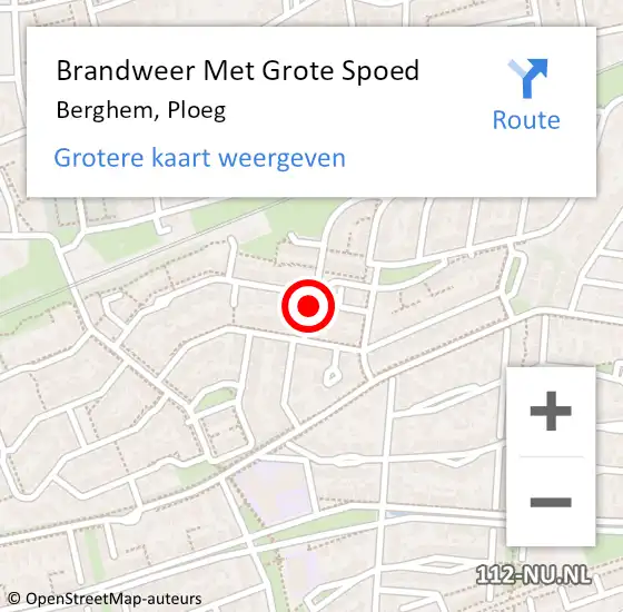 Locatie op kaart van de 112 melding: Brandweer Met Grote Spoed Naar Berghem, Ploeg op 6 juni 2021 22:56