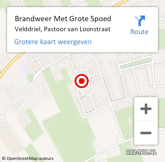 Locatie op kaart van de 112 melding: Brandweer Met Grote Spoed Naar Velddriel, Pastoor van Loonstraat op 6 juni 2021 23:00