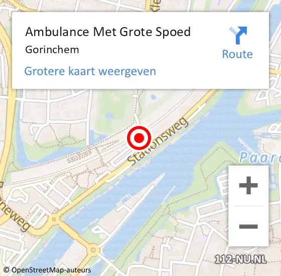 Locatie op kaart van de 112 melding: Ambulance Met Grote Spoed Naar Gorinchem op 6 juni 2021 23:24