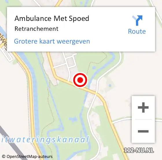 Locatie op kaart van de 112 melding: Ambulance Met Spoed Naar Retranchement op 7 juni 2021 00:03