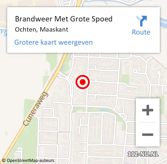 Locatie op kaart van de 112 melding: Brandweer Met Grote Spoed Naar Ochten, Maaskant op 7 juni 2021 00:16