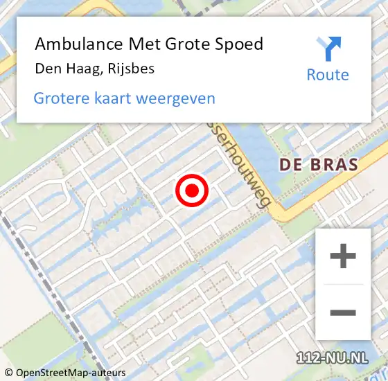 Locatie op kaart van de 112 melding: Ambulance Met Grote Spoed Naar Den Haag, Rijsbes op 7 juni 2021 00:22
