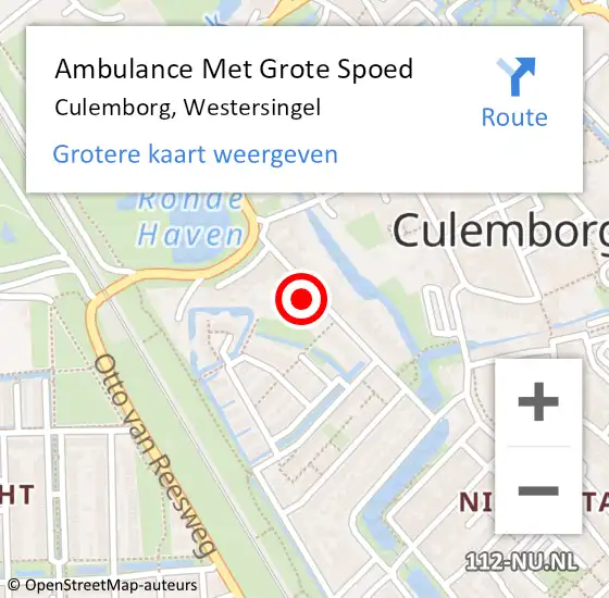 Locatie op kaart van de 112 melding: Ambulance Met Grote Spoed Naar Culemborg, Westersingel op 7 juni 2021 01:07