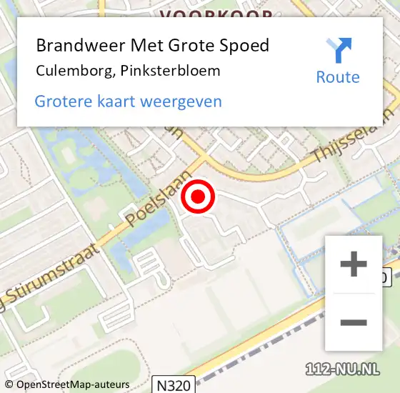 Locatie op kaart van de 112 melding: Brandweer Met Grote Spoed Naar Culemborg, Pinksterbloem op 7 juni 2021 03:11