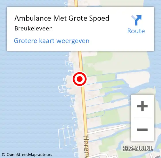 Locatie op kaart van de 112 melding: Ambulance Met Grote Spoed Naar Breukeleveen op 7 juni 2021 03:45