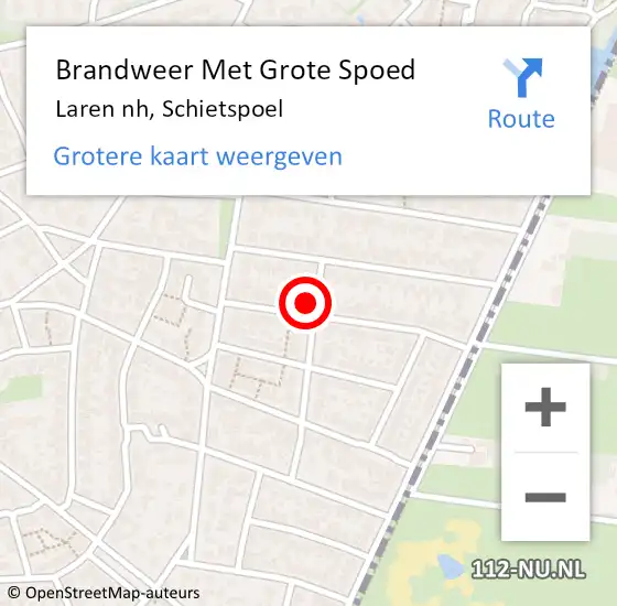 Locatie op kaart van de 112 melding: Brandweer Met Grote Spoed Naar Laren nh, Schietspoel op 12 juni 2014 14:59