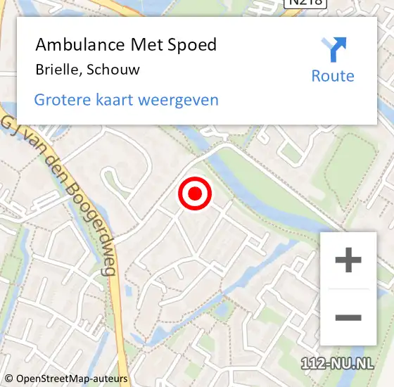 Locatie op kaart van de 112 melding: Ambulance Met Spoed Naar Brielle, Schouw op 7 juni 2021 07:11