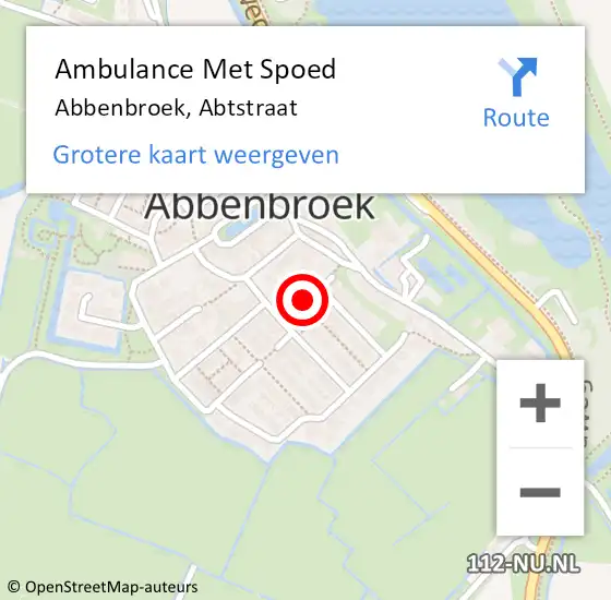 Locatie op kaart van de 112 melding: Ambulance Met Spoed Naar Abbenbroek, Abtstraat op 7 juni 2021 07:36