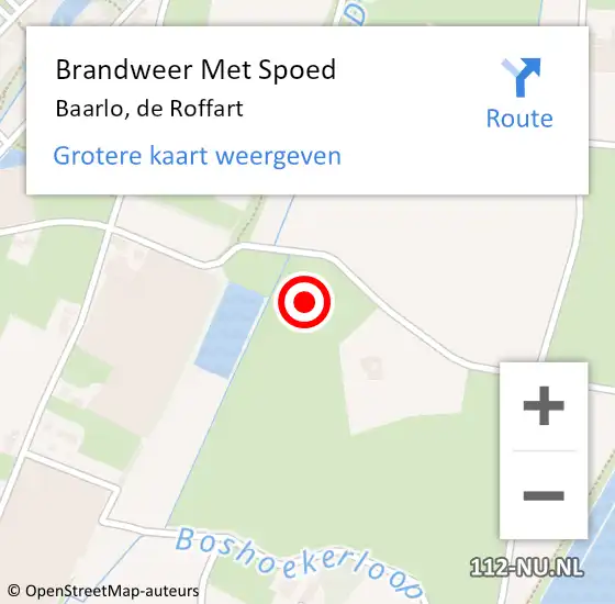 Locatie op kaart van de 112 melding: Brandweer Met Spoed Naar Baarlo, de Roffart op 7 juni 2021 07:48