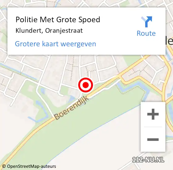 Locatie op kaart van de 112 melding: Politie Met Grote Spoed Naar Klundert, Oranjestraat op 7 juni 2021 07:57