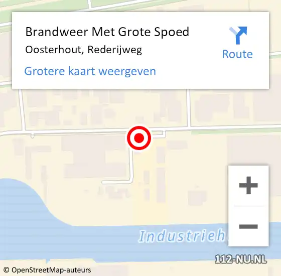 Locatie op kaart van de 112 melding: Brandweer Met Grote Spoed Naar Oosterhout, Rederijweg op 7 juni 2021 08:13